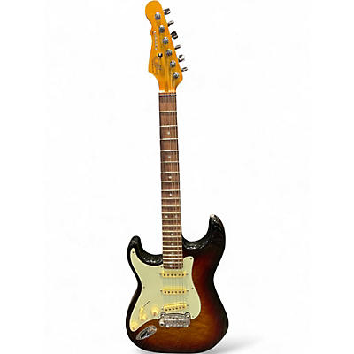 Used 2010s G&L Legacy QMT Left Handed 3 Tone Sunburst Solid Body Electric Guitar