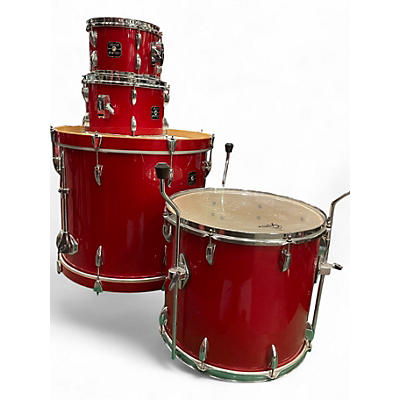Used 2010s Gretsch Drums 4 Piece Energy Metallic Candy Red Burst Drum Kit