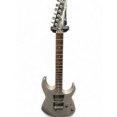Used 2010s Ibanez RG370QMSP RG Series Metallic Silver Solid Body Electric Guitar