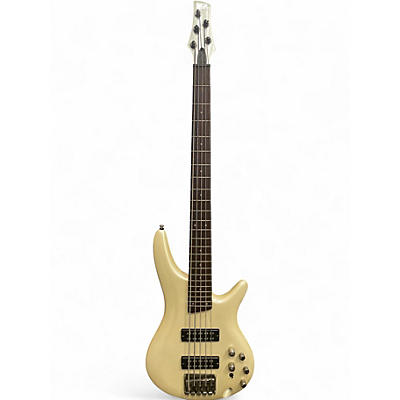 Used 2010s Ibanez SR505 5 String White Metallic Electric Bass Guitar