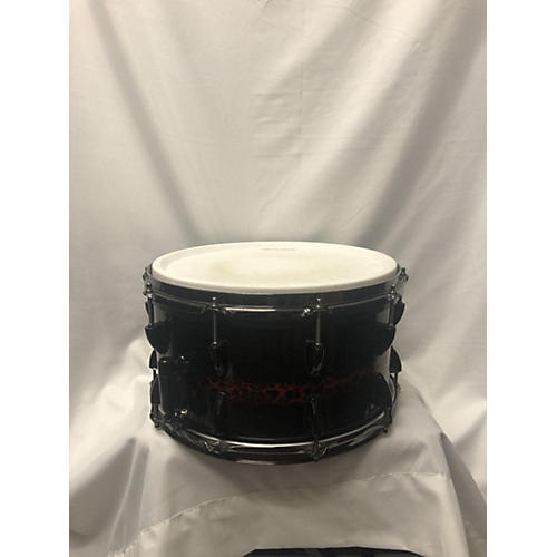 Used 2010s MBW CUSTOM DRUM 14X8 SNARE 22 W/ PEARL TRUTRACK ELECTRIC DRUM TRIGGER Drum CRACKLE BLACK & RED