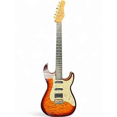Used 2010s Michael Kelly Mod Shop 67 Duncan  Quilted Brownburst Solid Body Electric Guitar