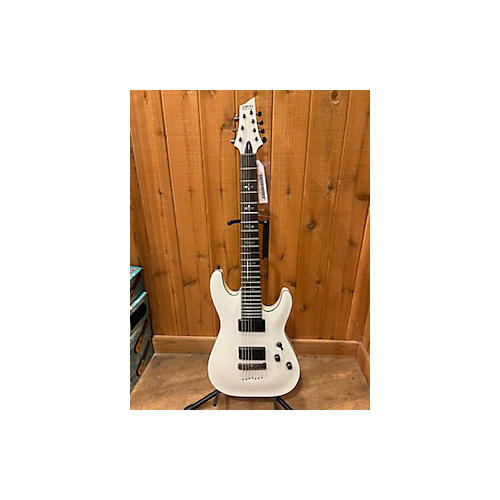 Schecter Guitar Research Used 2010s Schecter Guitar Research Demon 7 String Vintage White Solid Body Electric Guitar Vintage White