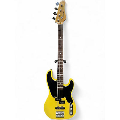 Used 2011 Schecter Guitar Research Model T Vintage Yellow Electric Bass Guitar