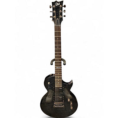 Used 2012 ESP EC-100QM Trans Black Solid Body Electric Guitar