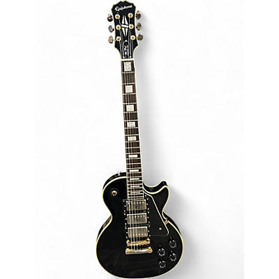 Used 2012 Epiphone Les Paul CUSTOM PRO Black Beauty 3 Black Solid Body Electric Guitar