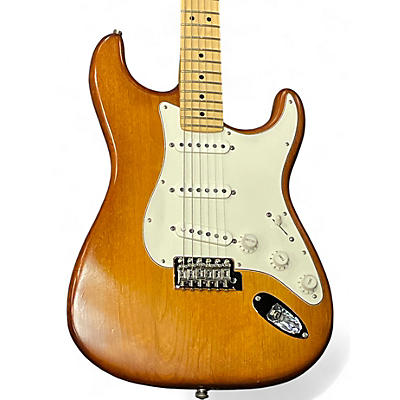 Used 2012 Fender American Nitro Satin Stratocaster Amber Solid Body Electric Guitar