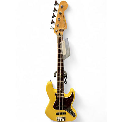 Used 2012 Fender Deluxe Active Jazz Bass V 5 String Vintage White Electric Bass Guitar