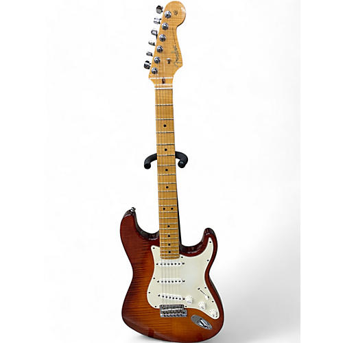 Used 2012 Fender Select Stratocaster Dark Cherry Burst Solid Body Electric Guitar Dark Cherry Burst