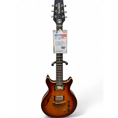 Used 2012 Hamer Duotone Cherry Sunburst Hollow Body Electric Guitar Cherry Sunburst