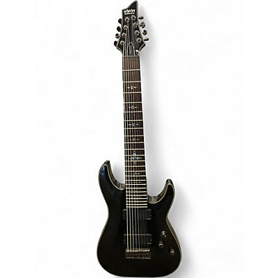 Used 2012 Schecter Guitar Research Damien Elite 8 String Black Solid Body Electric Guitar