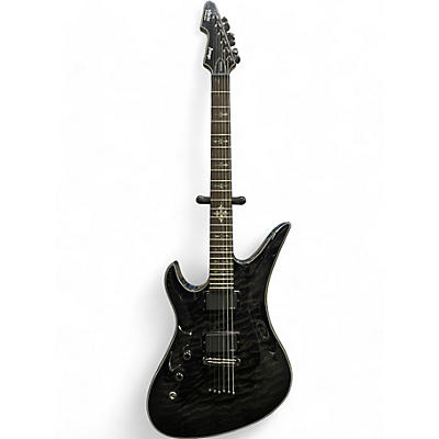 Used 2012 Schecter Guitar Research Damien Elite Avenger Left Handed Black Electric Guitar