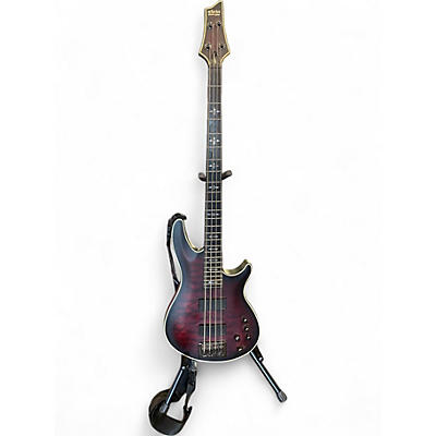 Used 2012 Schecter Guitar Research Hellraiser Extreme 4 String Crimson Red Burst Electric Bass Guitar