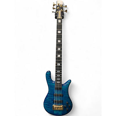 Used 2012 Spector NS5 USA 5 String bahama blue Electric Bass Guitar