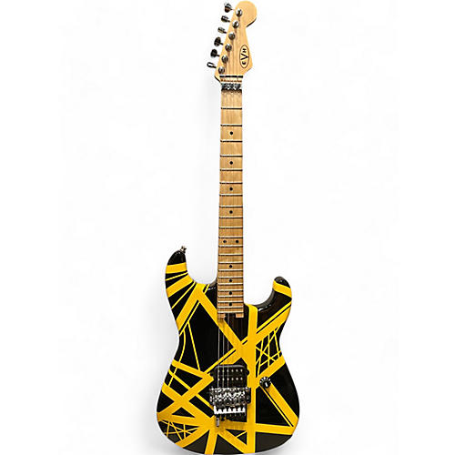 EVH Used 2013 EVH Striped Series Black and Yellow Solid Body Electric Guitar Black and Yellow