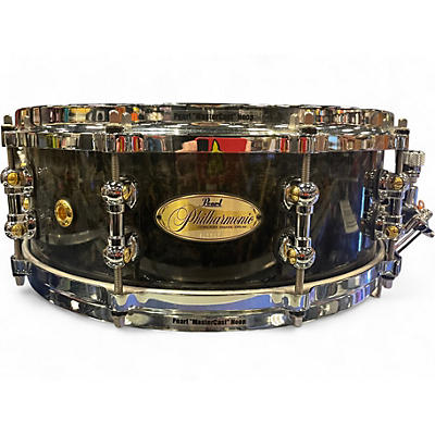 Used 2013 Pearl 14in LIMITED EDITION PHILHARMONIC CONCERT SNARE DRUM 14X5 Black and Silver Drum