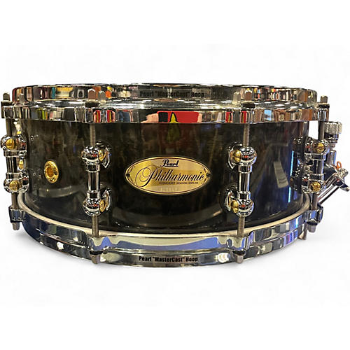 Used 2013 Pearl 14in LIMITED EDITION PHILHARMONIC CONCERT SNARE DRUM 14X5 Black and Silver Drum Black and Silver 33
