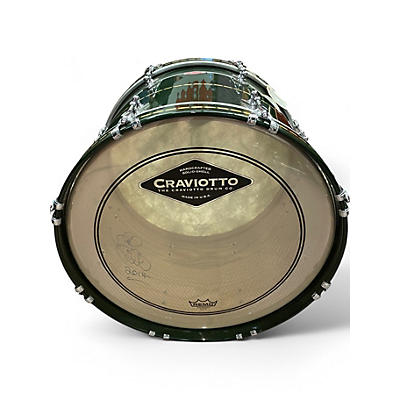 Used 2014 Craviotto 3 Piece Private Reserve cadillac green Drum Kit