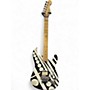 Used 2014 EVH Stripe Series Circles Black and White Solid Body Electric Guitar Black and White
