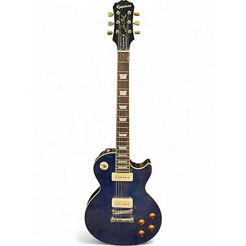 Used 2014 Epiphone 1956 Reissue Les Paul Blue Burst Solid Body Electric Guitar Blue Burst
