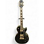 Used 2014 Epiphone Les Paul Custom Pro Black and Gold Solid Body Electric Guitar Black and Gold