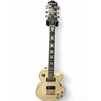 Used 2014 Epiphone Les Paul Custom Pro Cream Solid Body Electric Guitar