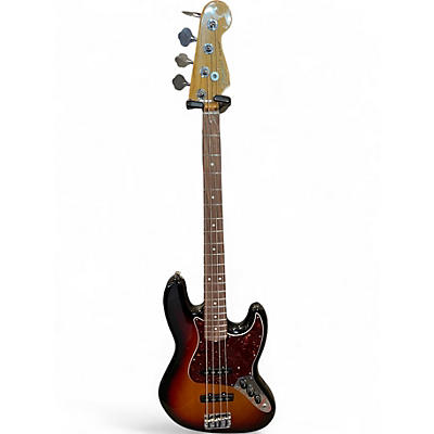 Used 2014 Fender American Standard Jazz Bass 2 Color Sunburst Electric Bass Guitar