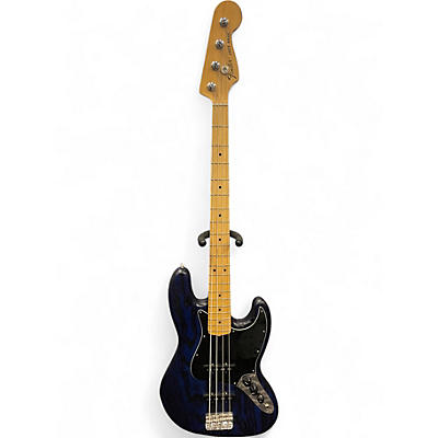 Used 2014 Fender LIMITED EDITION SANDBLAST JAZZ BASS Blue Electric Bass Guitar