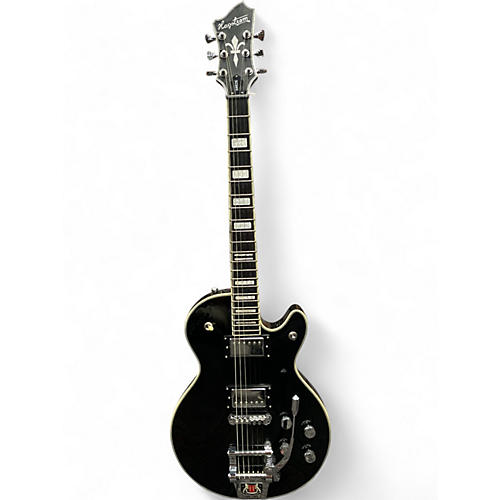 Used 2014 Hagstrom SWEDE TREMAR Black and White Solid Body Electric Guitar Black and White