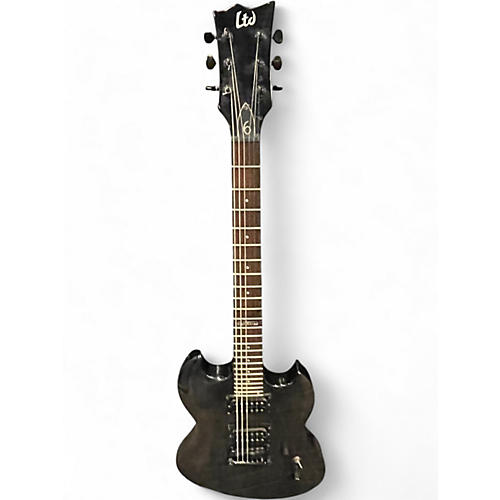 Used 2014 Ltd VIPER Black and Silver Solid Body Electric Guitar Black and Silver