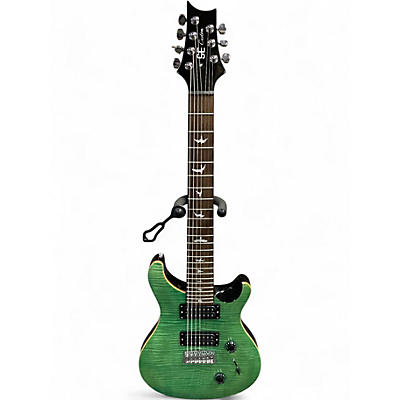 Used 2014 PRS SE CUSTOM 24 7 STRING Green Burst Solid Body Electric Guitar