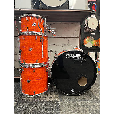 Used 2014 Pork Pie USA 4 piece Custom Mod Orange Drum Kit