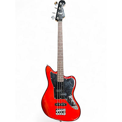 Used 2014 Squier Short Scale Vintage Modified Jaguar Candy Apple Red Electric Bass Guitar
