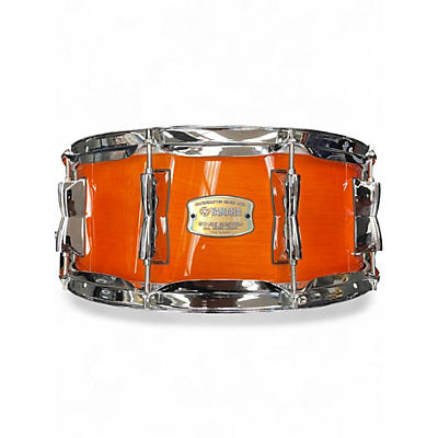Used 2014 Yamaha 5.5X14 Stage Custom Snare Trans Orange Drum