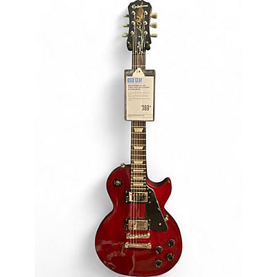 Epiphone Used 2015 Epiphone Les Paul Studio Trans Red Solid Body Electric Guitar