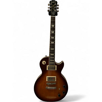 Used 2015 Epiphone Les Paul Traditional Pro Iced Tea Solid Body Electric Guitar
