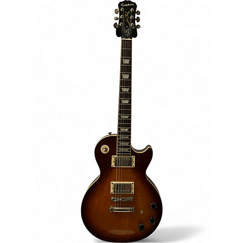 Used 2015 Epiphone Les Paul Traditional Pro Iced Tea Solid Body Electric Guitar Iced Tea