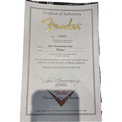 Used 2015 Fender CUSTOM SHOP 1962 JOURNEY MAN WILLCUT 2 Color Sunburst Solid Body Electric Guitar