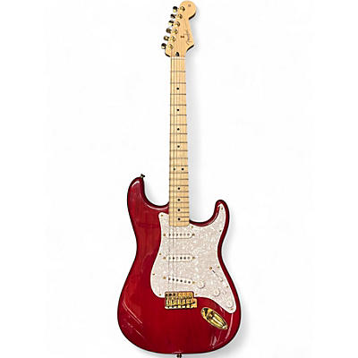Used 2015 Fender Deluxe Players Stratocaster Trans Red Solid Body Electric Guitar