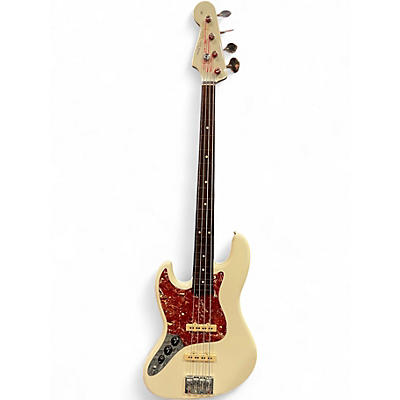 Used 2015 Fender JB62 (Modified Fretless) Vintage White Electric Bass Guitar