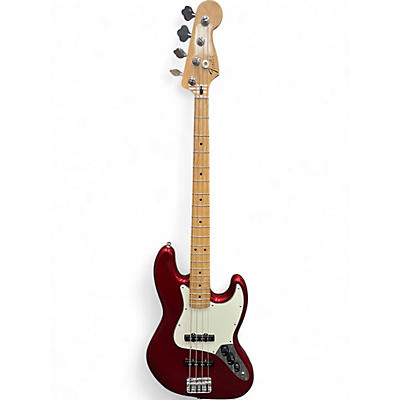 Used 2015 Fender Standard Jazz Bass Candy Apple Red Electric Bass Guitar