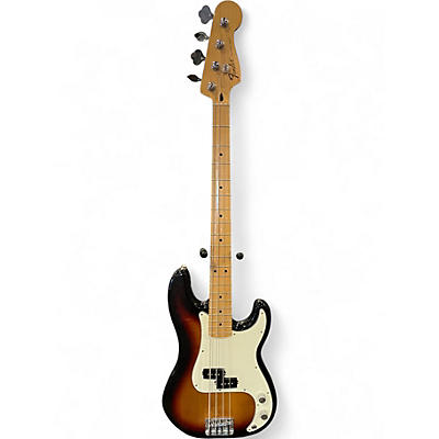 Used 2015 Fender Standard Precision Bass 3 Tone Sunburst Electric Bass Guitar
