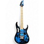 Used 2015 Ibanez JEM77P Steve Via Signature Blue Floral Pattern Solid Body Electric Guitar Blue Floral Pattern