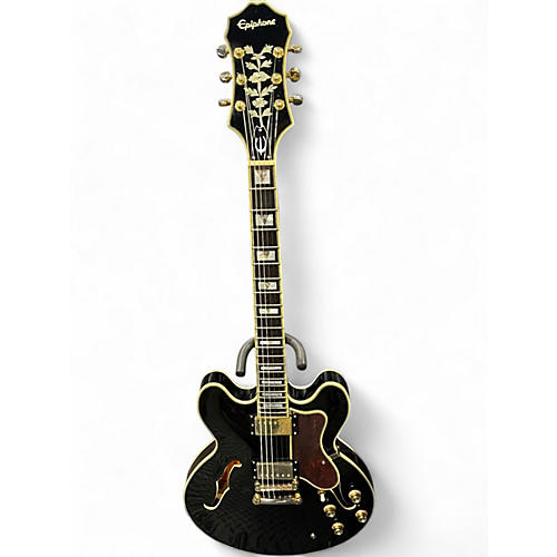 Used 2015 Ibanez sheraton pro II EB black Hollow Body Electric Guitar black