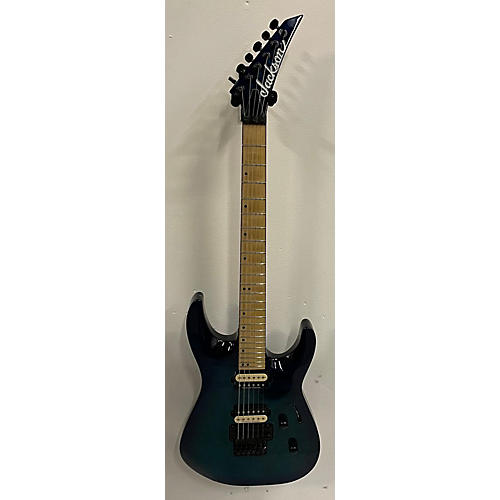 Jackson Used 2015 Jackson DK2MQHT Pro Dinky Trans Blue Solid Body Electric Guitar Trans Blue