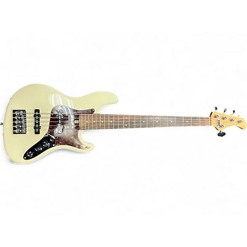 Used 2015 New York Bass Works 5 String Standard Vintage White Electric Bass Guitar Vintage White