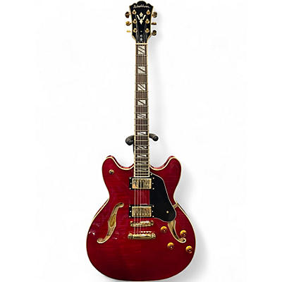 Used 2015 Washburn HB35 Candy Apple Red Hollow Body Electric Guitar