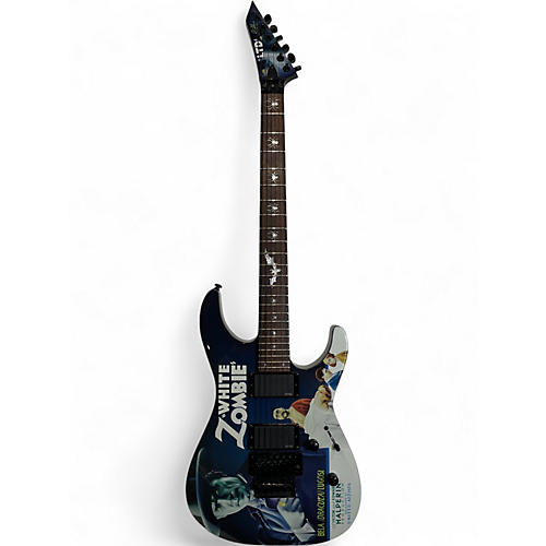 Used 2016 ESP LTD Kirk Hammett Signature White Zombie Custom Graphic Solid Body Electric Guitar Custom Graphic