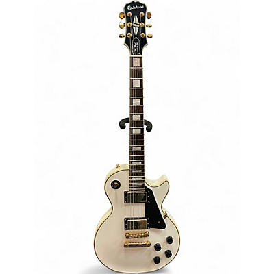 Used 2016 Epiphone Les Paul Custom Pro Alpine White Solid Body Electric Guitar