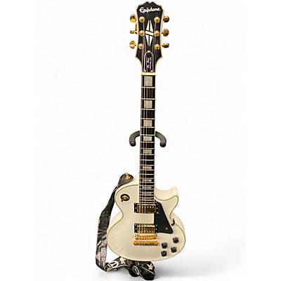 Used 2016 Epiphone Les Paul Custom Pro Alpine White Solid Body Electric Guitar